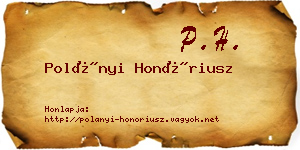 Polányi Honóriusz névjegykártya